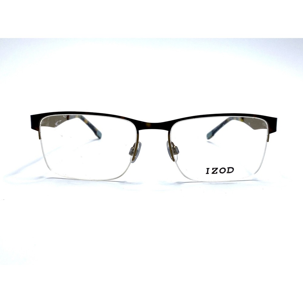 New IZOD Matte Gold Metallic Tortoise Rectangular Glasses IZ 2090 56 18 145